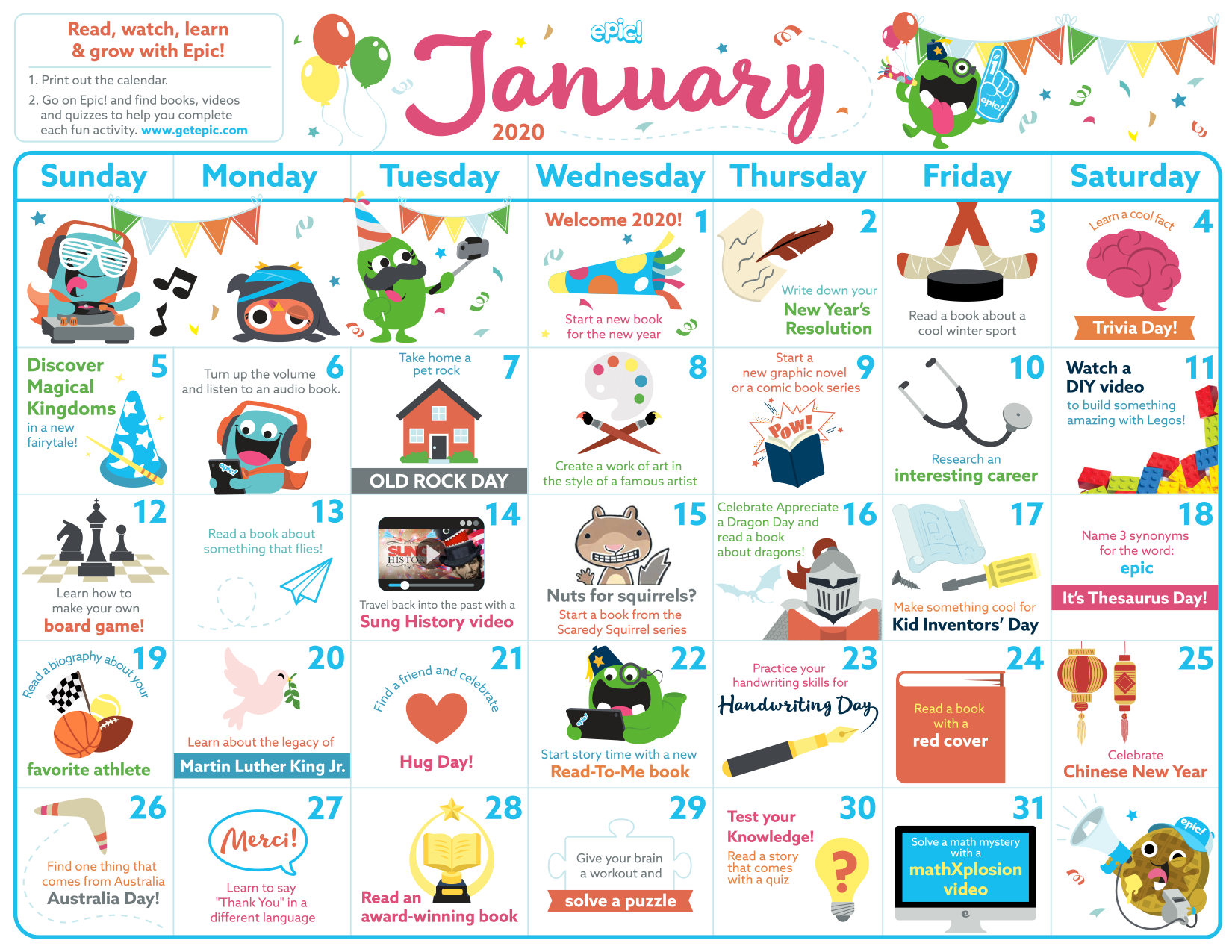 January Pictures For A Calendar